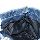 Miu Miu Hand Bag Leather 2way Navy Silver Auth 185583M-24