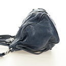 Miu Miu Hand Bag Leather 2way Navy Silver Auth 185583M-3