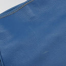 Salvatore Ferragamo Gancini Tote Bag Leather Blue Gold Auth 185584A-10