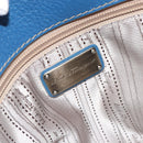 Salvatore Ferragamo Gancini Tote Bag Leather Blue Gold Auth 185584A-18