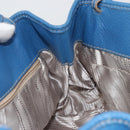 Salvatore Ferragamo Gancini Tote Bag Leather Blue Gold Auth 185584A-19