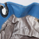 Salvatore Ferragamo Gancini Tote Bag Leather Blue Gold Auth 185584A-20