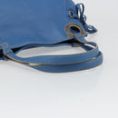 Salvatore Ferragamo Gancini Tote Bag Leather Blue Gold Auth 185584A-7