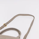 PRADA Tote Bag Leather 2way Beige Gold Auth 185585A-14