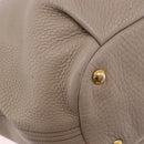 PRADA Tote Bag Leather 2way Beige Gold Auth 185585A-15