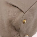 PRADA Tote Bag Leather 2way Beige Gold Auth 185585A-17