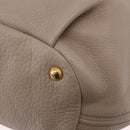PRADA Tote Bag Leather 2way Beige Gold Auth 185585A-10
