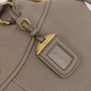 PRADA Tote Bag Leather 2way Beige Gold Auth 185585A-18