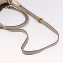 PRADA Tote Bag Leather 2way Beige Gold Auth 185585A-9