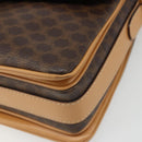 CELINE Macadam Canvas Shoulder Bag PVC Leather Brown Gold Auth 185586A-9