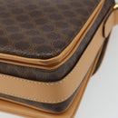CELINE Macadam Canvas Shoulder Bag PVC Leather Brown Gold Auth 185586A-15