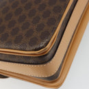 CELINE Macadam Canvas Shoulder Bag PVC Leather Brown Gold Auth 185586A-16