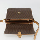 CELINE Macadam Canvas Shoulder Bag PVC Leather Brown Gold Auth 185586A-18