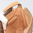 CELINE Macadam Canvas Shoulder Bag PVC Leather Brown Gold Auth 185586A-19