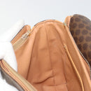 CELINE Macadam Canvas Shoulder Bag PVC Leather Brown Gold Auth 185586A-20