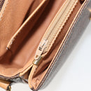 CELINE Macadam Canvas Shoulder Bag PVC Leather Brown Gold Auth 185586A-22