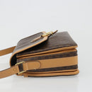 CELINE Macadam Canvas Shoulder Bag PVC Leather Brown Gold Auth 185586A-4