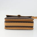 CELINE Macadam Canvas Shoulder Bag PVC Leather Brown Gold Auth 185586A-5