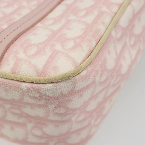 Christian Dior Trotter Canvas Chain Hand Bag PVC Pink Gold Auth 185587A