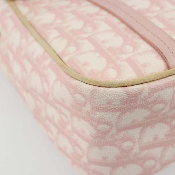 Christian Dior Trotter Canvas Chain Hand Bag PVC Pink Gold Auth 185587A