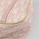 Christian Dior Trotter Canvas Chain Hand Bag PVC Pink Gold Auth 185587A-16