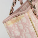 Christian Dior Trotter Canvas Chain Hand Bag PVC Pink Gold Auth 185587A-10