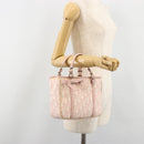 Christian Dior Trotter Canvas Chain Hand Bag PVC Pink Gold Auth 185587A-25