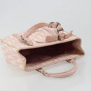 Christian Dior Trotter Canvas Chain Hand Bag PVC Pink Gold Auth 185587A-7