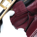 PRADA Hand Bag Leather Croco Embossed Black Gold Auth 185588V-25