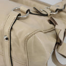 Miu Miu Hand Bag Leather 2way Beige Silver Auth 185589A-9