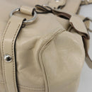 Miu Miu Hand Bag Leather 2way Beige Silver Auth 185589A-15