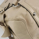 Miu Miu Hand Bag Leather 2way Beige Silver Auth 185589A-16