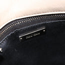 Miu Miu Hand Bag Leather 2way Beige Silver Auth 185589A-11