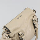 Miu Miu Hand Bag Leather 2way Beige Silver Auth 185589A-6