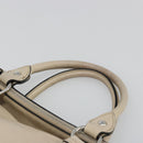 Miu Miu Hand Bag Leather 2way Beige Silver Auth 185589A-8