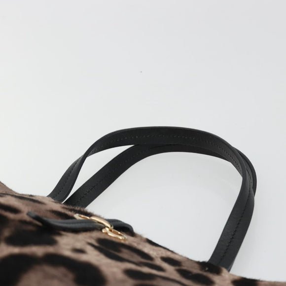 Salvatore Ferragamo Tote Bag Harako Leather Brown Gold Auth 185590A