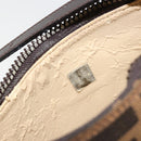 FENDI Zucca Canvas Hand Pouch Black Brown Auth 185591-11