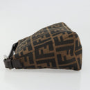 FENDI Zucca Canvas Hand Pouch Black Brown Auth 185591-4
