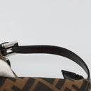 FENDI Zucca Canvas Hand Pouch Black Brown Auth 185591-8