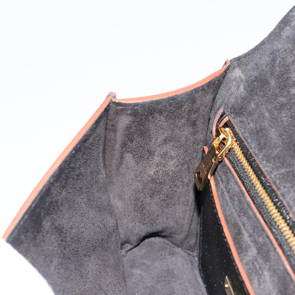 Miu Miu Shoulder Bag Leather Black Gold Auth 185592A
