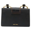 Miu Miu Shoulder Bag Leather Black Gold Auth 185592A-2
