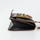 Miu Miu Shoulder Bag Leather Black Gold Auth 185592A-3
