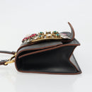 Miu Miu Shoulder Bag Leather Black Gold Auth 185592A-4