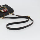Miu Miu Shoulder Bag Leather Black Gold Auth 185592A-7