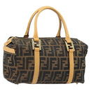 FENDI Zucca Canvas Hand Bag 2way Black Brown Auth 185594A-1
