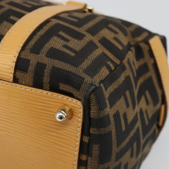 FENDI Zucca Canvas Hand Bag 2way Black Brown Auth 185594A