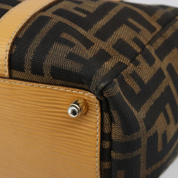 FENDI Zucca Canvas Hand Bag 2way Black Brown Auth 185594A