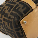 FENDI Zucca Canvas Hand Bag 2way Black Brown Auth 185594A-17