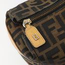 FENDI Zucca Canvas Hand Bag 2way Black Brown Auth 185594A-10