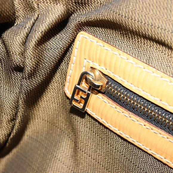FENDI Zucca Canvas Hand Bag 2way Black Brown Auth 185594A